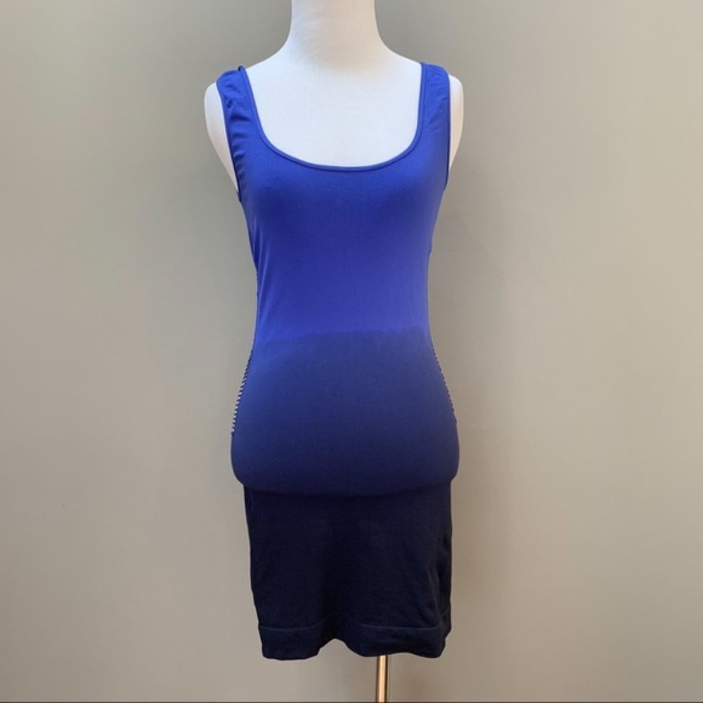 BEBE ombré blue clubbing dress with cutouts, M/L. - Picture 8 of 9